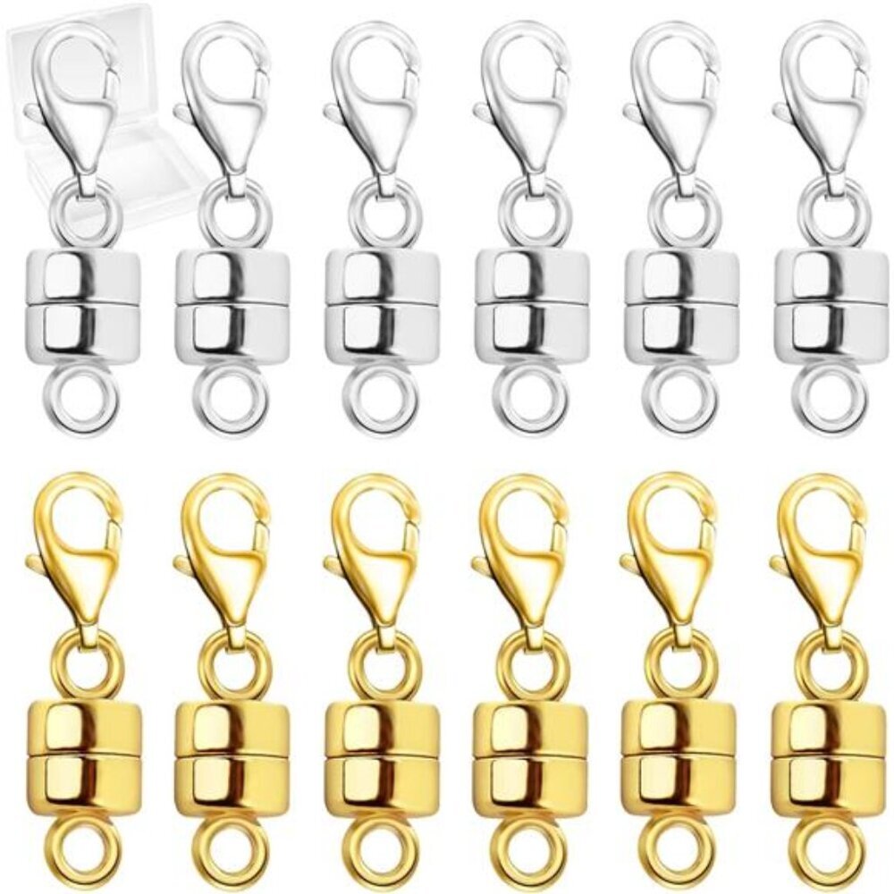 Gold Silver Magnetic Necklace Clasp Extender Easy Jewelry Bracelet Connector
